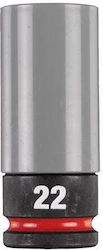 Milwaukee 1/2" Hexagon Impact Socket Alloy Size 22 Mm Length 80 Mm Thin Walls