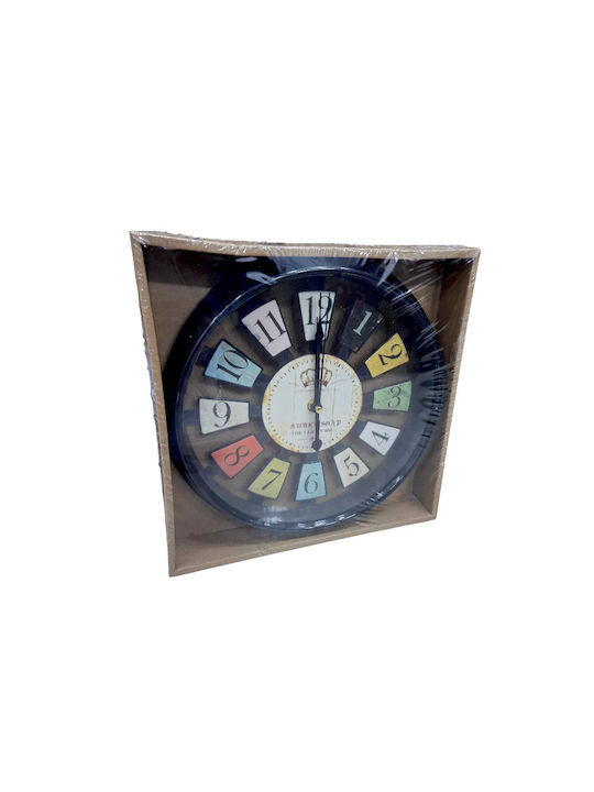 Wanduhr Kunststoff Schwarz Ø26cm