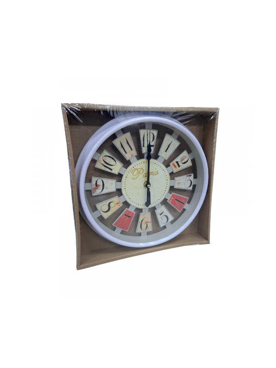 Wanduhr Kunststoff Weiß Ø26cm