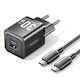 Vention Vention GaN Charger with USB-A and USB-C Ports and USB-C - USB-C Power Delivery Cable Black