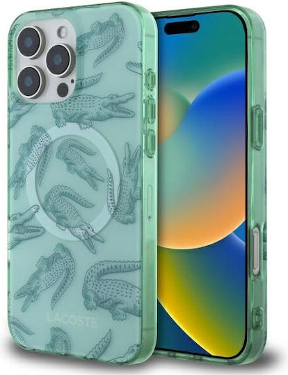 Lacoste Umschlag Rückseite Kunststoff Grün (iPhone 17 Pro Max / iPhone 17 Pro / iPhone 16 Pro Max)