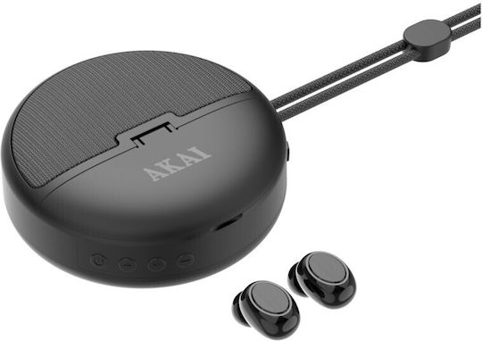 Akai Proffesional BTE-J500BT In-ear Bluetooth Handsfree Ακουστικά με Θήκη Φόρτισης Μαύρα