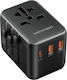 Vention Αντάπτορας Πρίζας σε Universal με 3 Θύρες USB