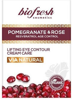Bio Fresh Via Natural Pomegranate & Rose Κρέμα Ματιών για Σύσφιξη 25ml