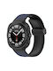 Samsung Galaxy Watch 7 Ultra 47mm Magnetic Folding Buckle Leather Silicone Watch Strap Dark Blue