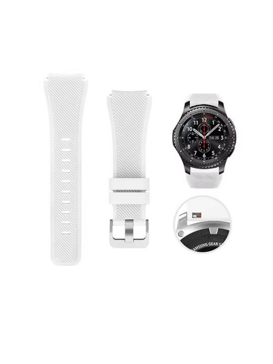 White Silicone Strap 22mm for Samsung & Huawei Smart Watch