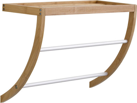 Eurocasa Möbel An der Wand montiert Badezimmerregal Bamboo 34x20x45cm Beige