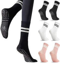 Non-Slip Yoga Sports Socks Yoga & Pilates Set of 3 Pieces White Pink Black