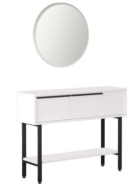 Konsolemit Spiegel White-Black L100xB29.5xH76cm