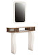 Damla Конзолна маса Дървена с огледало White-walnut Д105xШ30xВ85cm