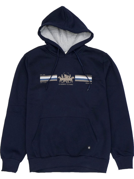Everbest Φούτερ με Κουκούλα Navy Μπλε