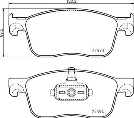 Front Brake Pads Set Brembo Citroen Jumpy Opel Vivaro C Peugeot Expert Toyota Proace 1.5d-electric 02.16 70mm 180mm 17mm 18mm
