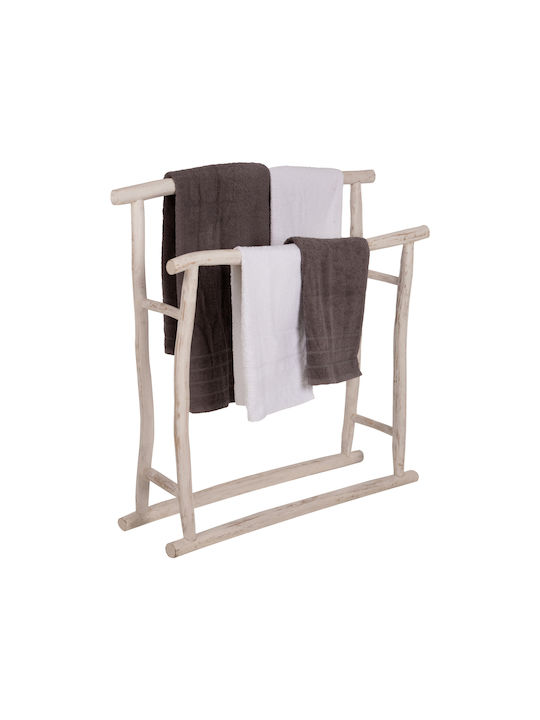 Single Floor Standing Bathroom Freestanding Towel Rack ​90x77cm White