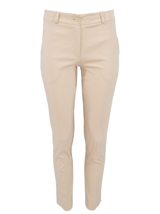 Pirouette Women's Fabric Trousers Straight Beige