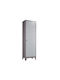 Single-Leaf Metallic Cabinet with Locking Capability with 4 Shelves 60x40x195 cm
