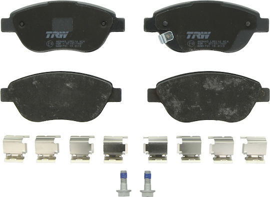 Front Brake Pad Set Caliper Bolt Supplements 57.4mm Height 137.0mm Width 19.0mm Thickness Trw Automotive Fiat 500l Opel Corsa D