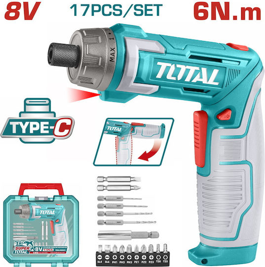 Total TSDLI08025 Κατσαβίδι Μπαταρίας 8V 1x1.5Ah