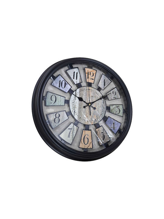 Wanduhr Kunststoff Schwarz Ø43cm