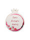 Nuova Vita Hanging Lucky Charm Pomegranate made of Wood 6x7cm 1pcs