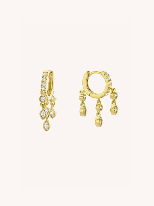Mya-Bay Earrings made of Silver Gold Plated with Stones