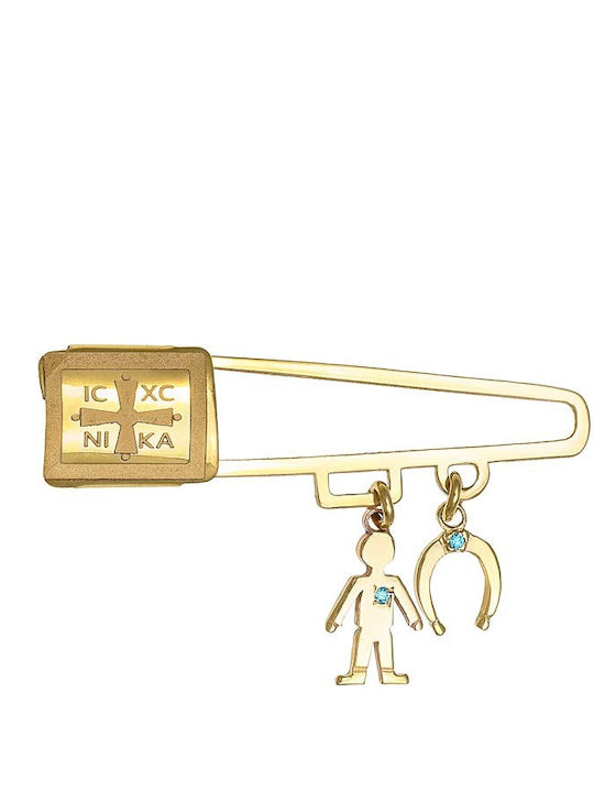 Ioannis Kosmima Child Safety Pin made of Gold 9K for Boy