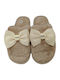 Winter Women's Slippers with Fur Beige