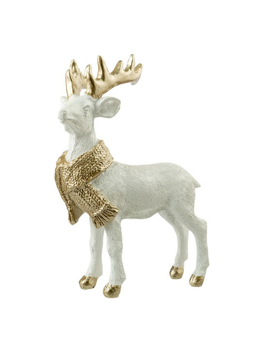 Zen Collection Christmas Plastic Figure Reindeer White Height 18cm