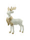Zen Collection Christmas Plastic Figure Reindeer White Height 18cm