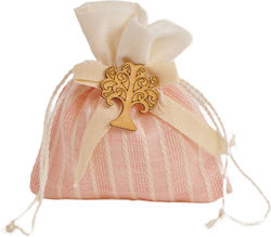 Handmade Favor Pouch with Wooden Tree of Life 12cm X 10cm Mp50283 Georgiou Sg-mp50283