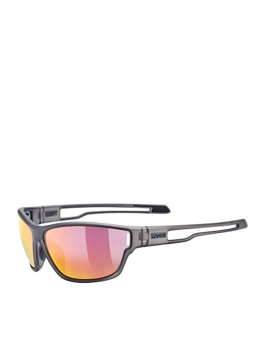 Uvex Sportstyle 806 Unisex Γυαλιά Ηλίου με Γκρι Κοκκάλινο Σκελετό και Πολύχρωμο Καθρέφτη Φακό S5330872213