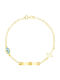 Eforo Kinderarmband ID aus Gold 9K mit Σταυρό & Böses Auge