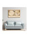 Canvas Painting Globe 80cm X 50cm