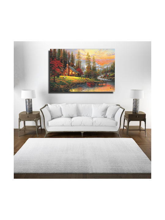 Canvas Painting House In The Forest 80cm X 50cm