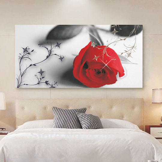Leinwandgemälde Rote Rose 120cm x 60cm