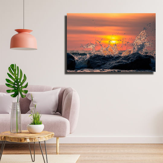 Πίνακας Καμβά Κύματα Στο Ηλιοβασίλεμα 60cm X 40cm