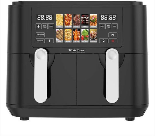 Turbotronic Air Fryer with Double Detachable Bucket 9lt Black TT-DAF8