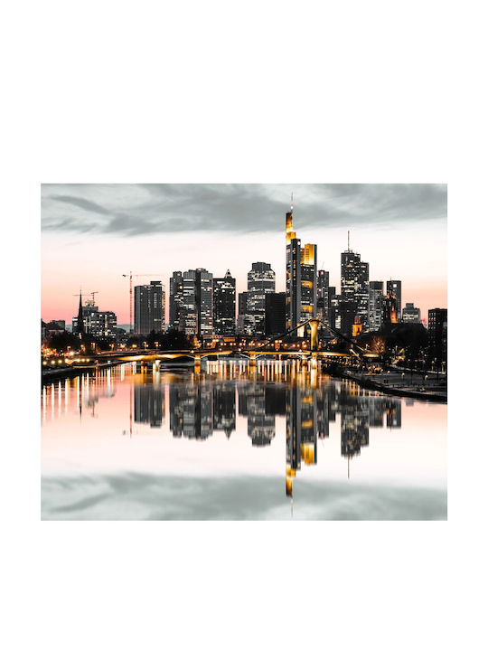 Moderne Wandtapete Wohnzimmer Stadt in Wasserreflexion 148x220