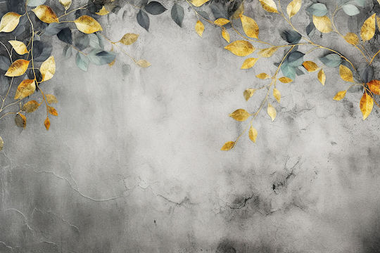 Wall Mural Living Room Hanging Gold Green Leaves Wall Decoration 260x390