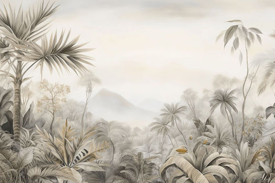Wallpaper Forest Beige Jungle Room Decoration Wallpaper 148x220