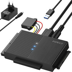 Fideco USB 3.0 zu SATA IDE Adapter 2,5/3,5 HDD SSD kompatibel mit Windows Mac Linux Chrome OS ultraschnelle 5 Gbps Übertragung unterstützt bis zu 16 TB Plug & Play Stromversorgung ideal für Backup Gaming Datenübertragung