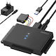 Adaptor Fideco USB 3.0 la SATA IDE 2.5/3.5 HDD SSD Compatibil Windows Mac Linux Chrome OS Transfer Ultra Rapid 5Gbps Suportă Până la 16TB Plug Play Alimentare Ideal Backup Gaming Transfer Date