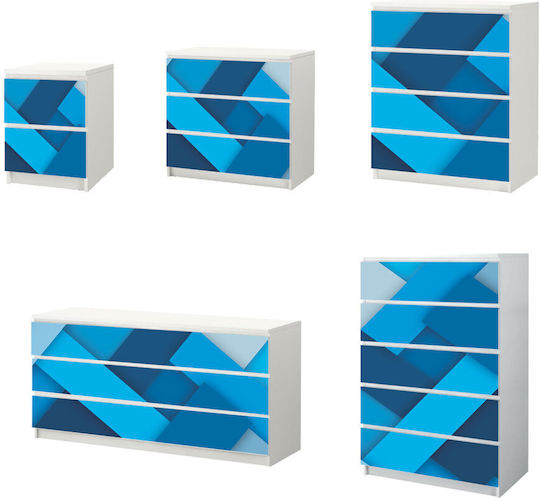 Autocolant pentru sertar Forme colorate 02 Sertar dublu