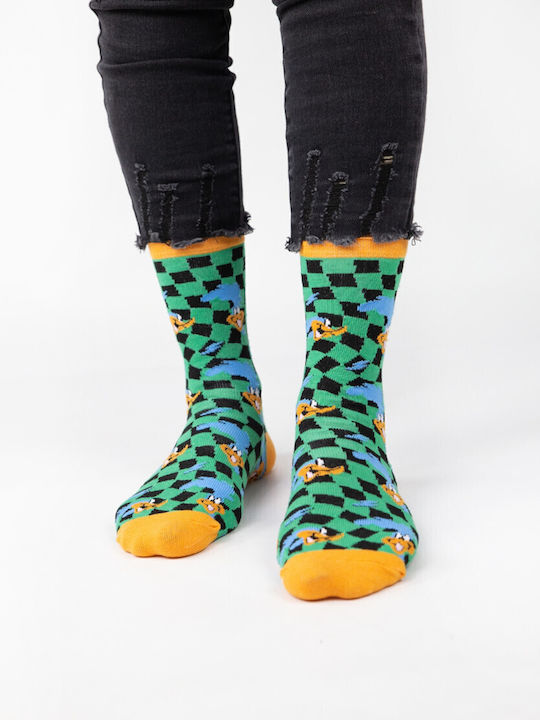 Closet22 Damen Gemusterte Socken Orange 1Pack