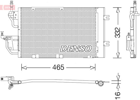 Denso Aluminum Air Conditioning Condenser Dryer Opel Astra H Zafira B 1.3d-2.0 03.04-04.15 Height 330mm Width 505mm Thickness 16mm