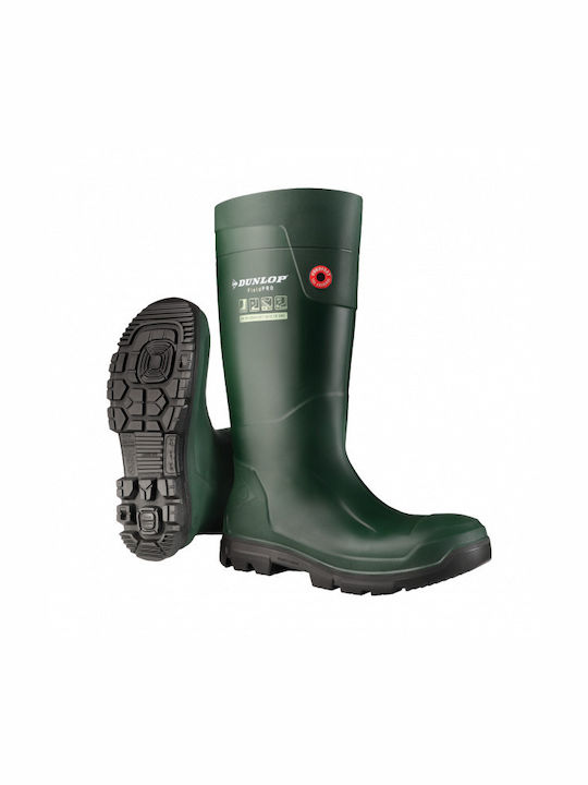 Dunlop Non-Slip Work Wellies Knee Khaki