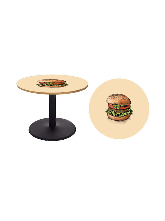 Αυτοκόλλητο Τραπεζιού Burger 4 90cm Διάμετρος