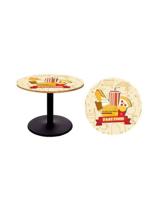 Fast-Food-Tischaufkleber 3 50 cm Durchmesser