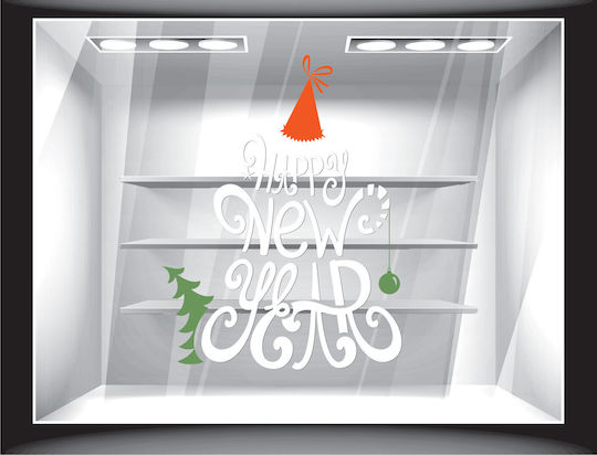Happy New Year Window Sticker 80cm X 105cm