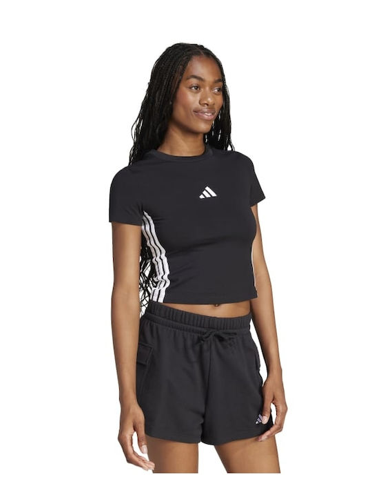 Essentials 3-Stripes Women's Athletic T-shirt Black
