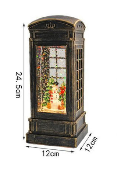 Ornament de Crăciun Cabină telefonică cu Moș Crăciun 8.5x8.5x24.5cm 1buc